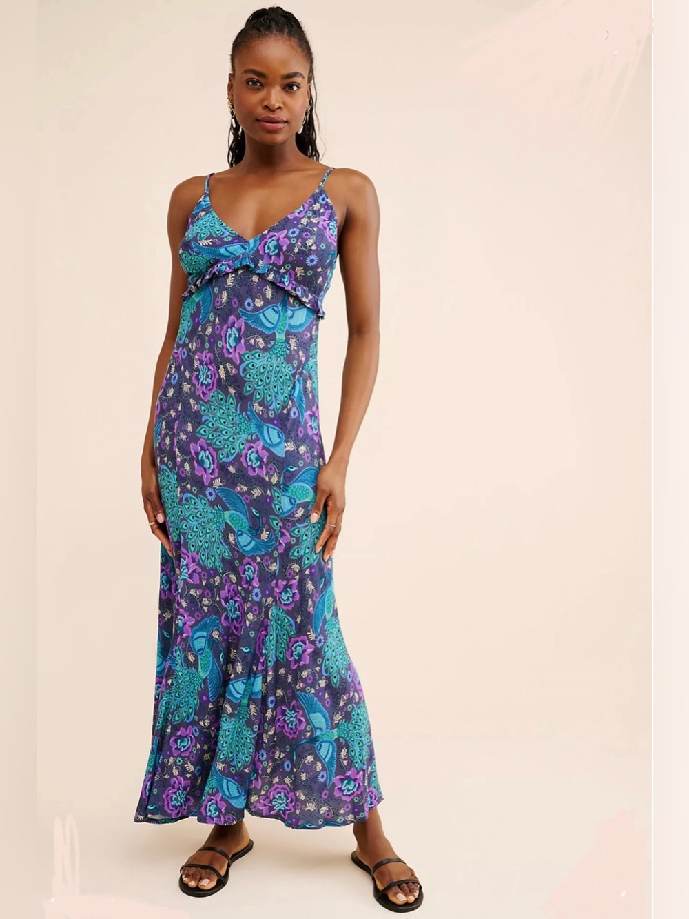 SPELL & THE GYPSY | Boheme Bias Slip Maxi Dress Peacock - Picture 2 of 5